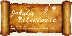 Jabuka Milenković vizit kartica
